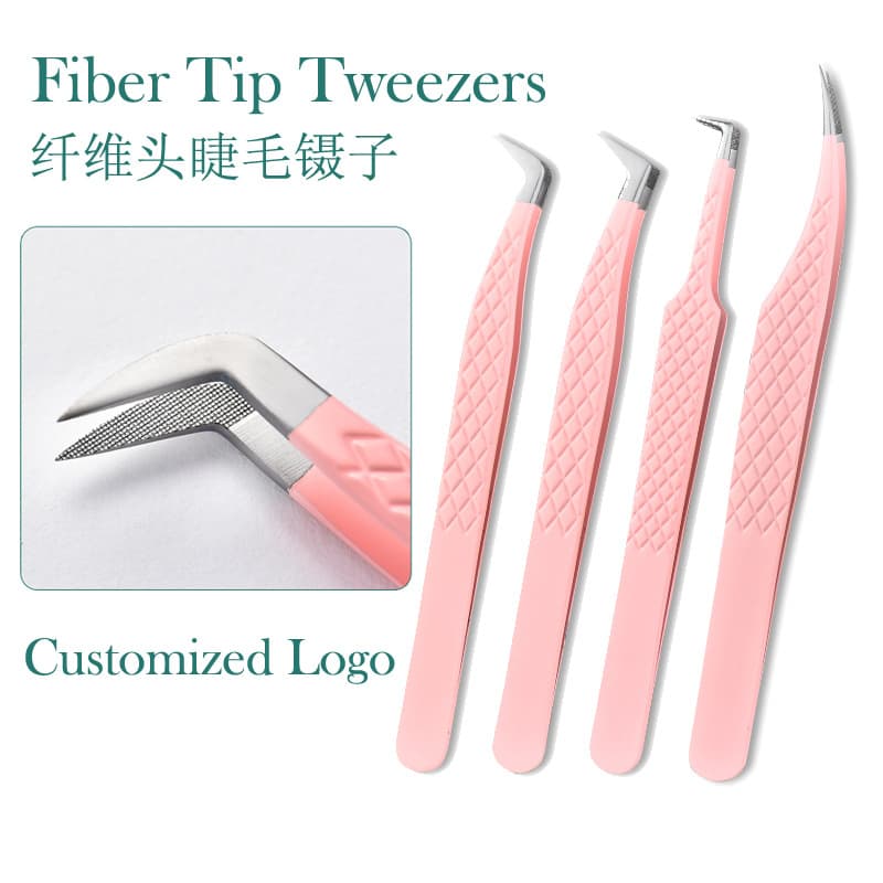 Fiber Tip Tweezers for Eyelash Extensions, Fiber Head Eyelash Tweezers, High-Precision Flowering and Grafting Clips, Cross-Border Clips