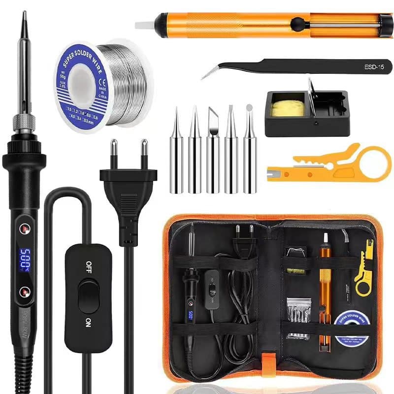 80W Digital Display Soldering Iron with Switch Combo Set 908S Soldering Iron Kit