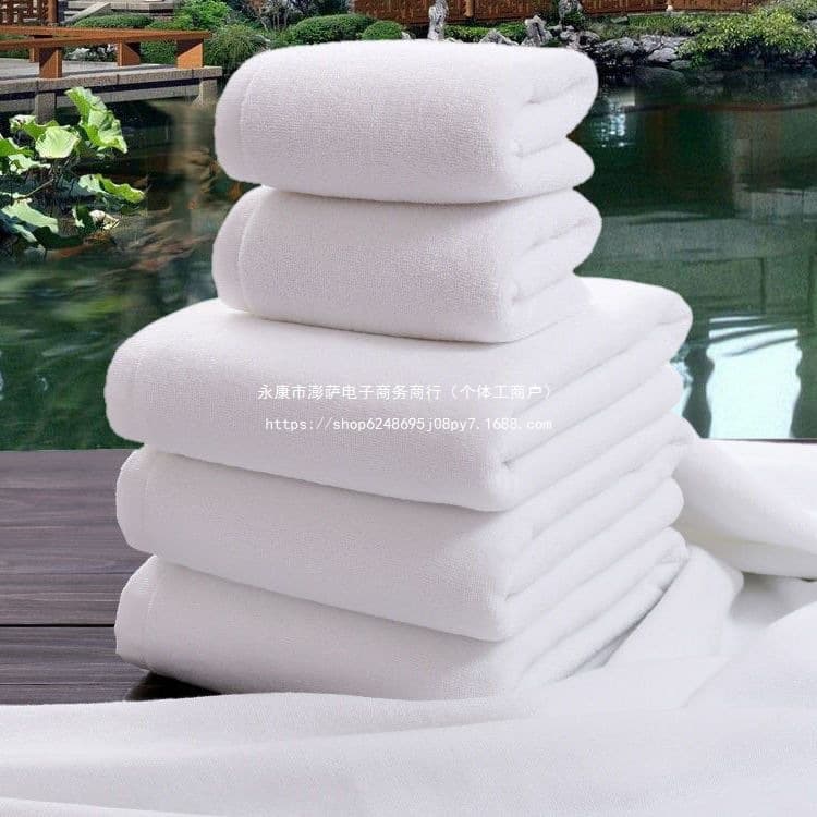 Wholesale Five-Star Hotel Bath Towels, Pure Cotton White Towels, Absorbent and Non-Shedding for Men and Women, Thick for Beauty Salons and Bathing