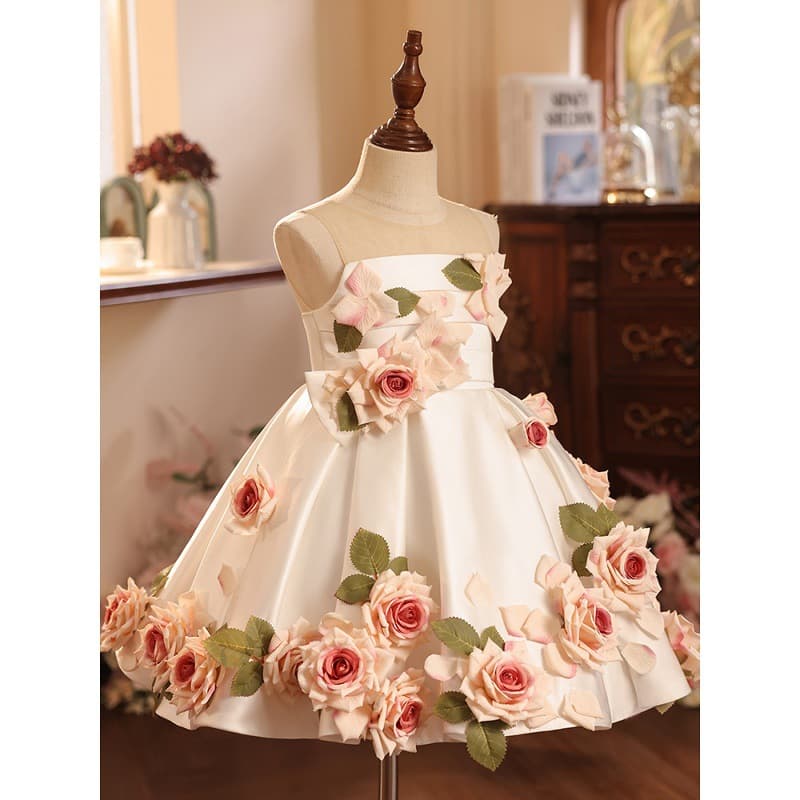 Flower Fairy Girl Princess Dress High-end New Little Girl Host Show Piano Performance Clothes Puffy Dress Skirt