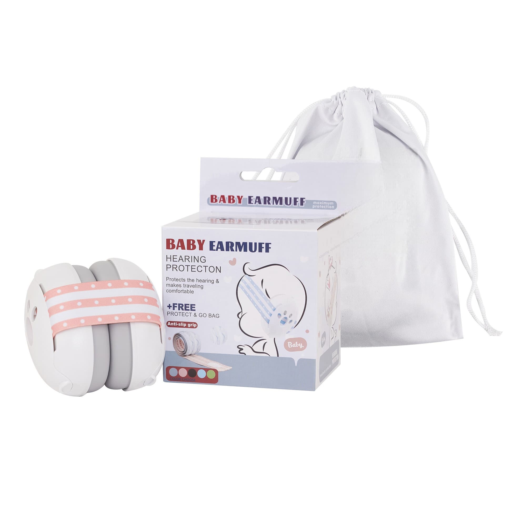 Amazon factory supplies sleep soundproof baby earmuffs, anti-noise, children's protective earmuffs, hair ties