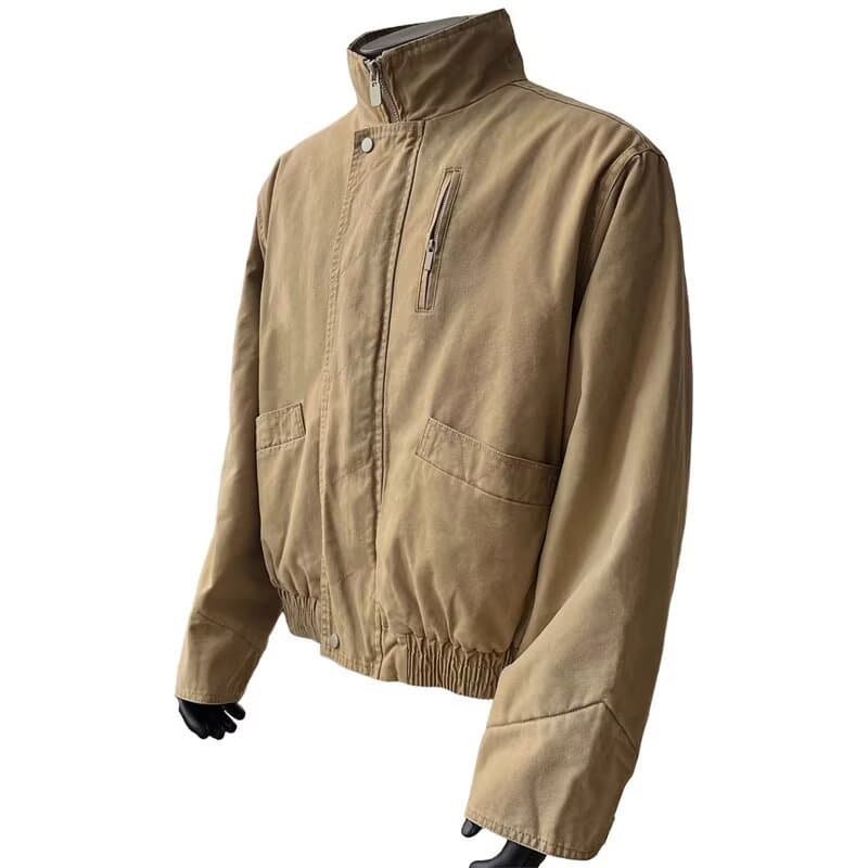 Stand Collar Pilot Jacket Men's Spring Autumn New American Retro Loose Short Barn Style Workwear Outerwear