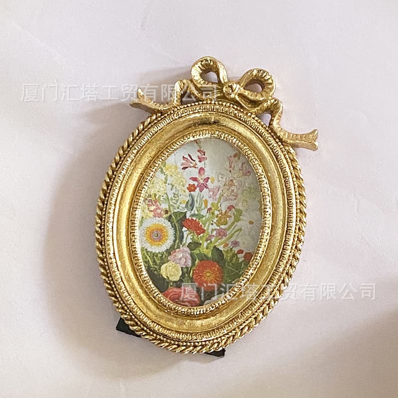 Cross-border Wedding Photo Resin Frame Wall-mounted Bowknot French American Background Wall Decorative Painting Oil Frame Resin