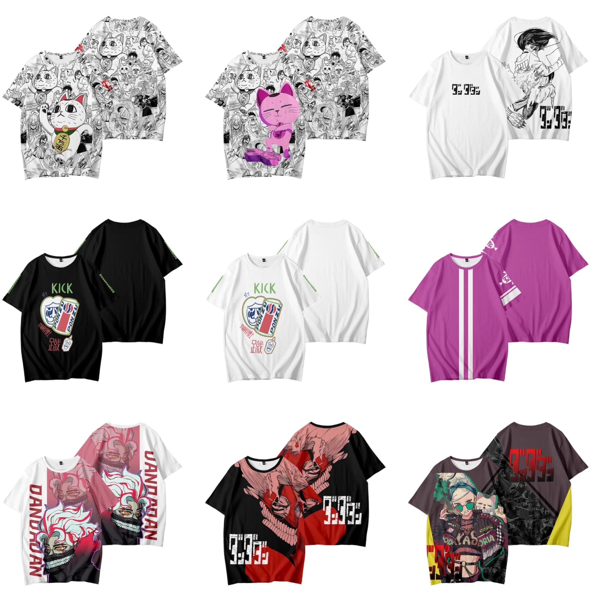 2025 New Cross-border Anime CZRWZ Dandadan 3D Digital Print Men's and Women's Short Sleeve T-Shirt