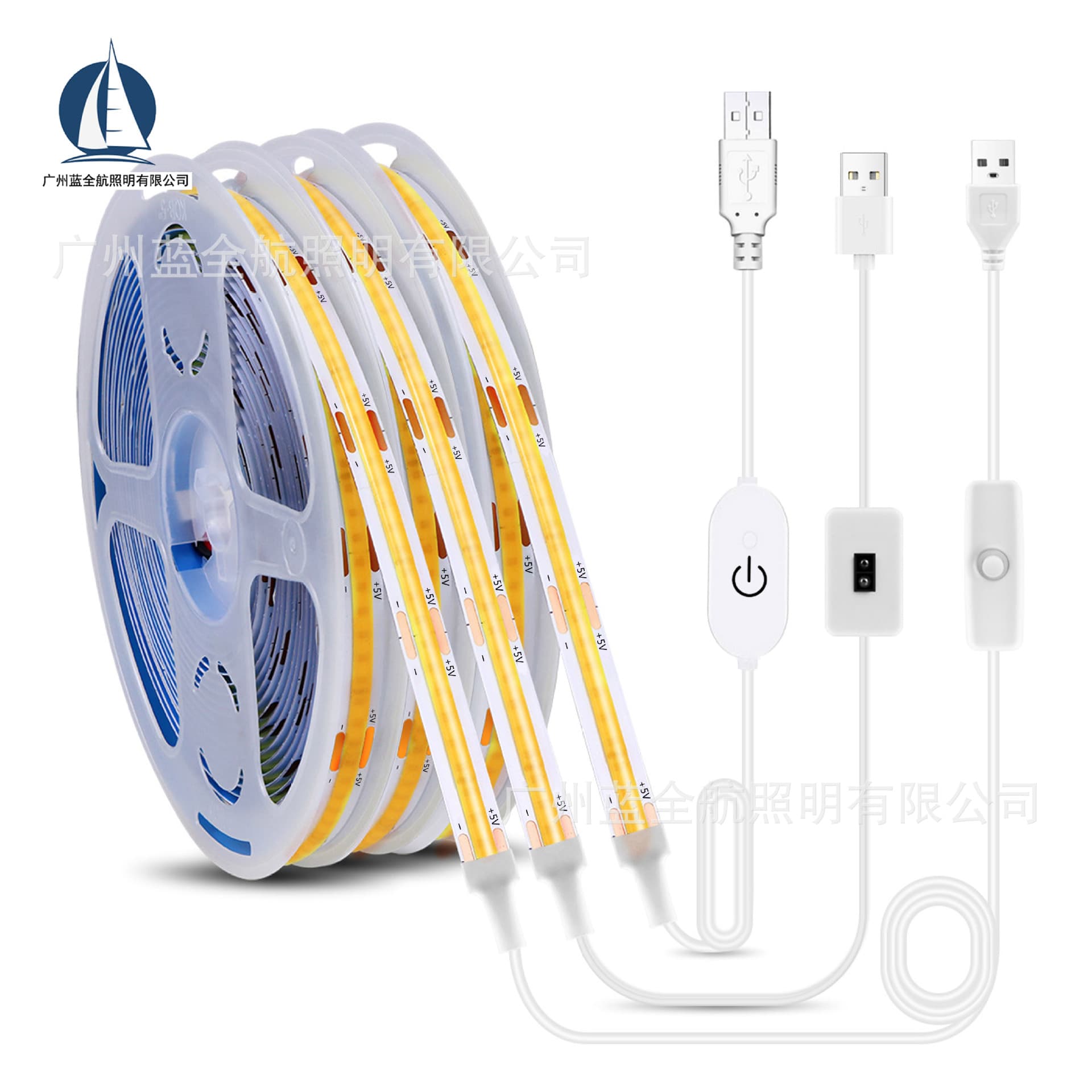 Cross-border 5V COB hand-sweep light strip, low voltage 8mm touch light bar LED waterproof USB interface COB hand-sweep light strip