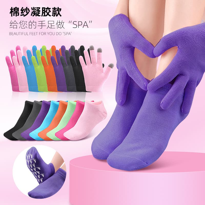 Cotton Gauze Gel Socks Hand and Foot Care Moisturizing Gel Gloves SPA Plant Gel Touchscreen Gloves Hydrating