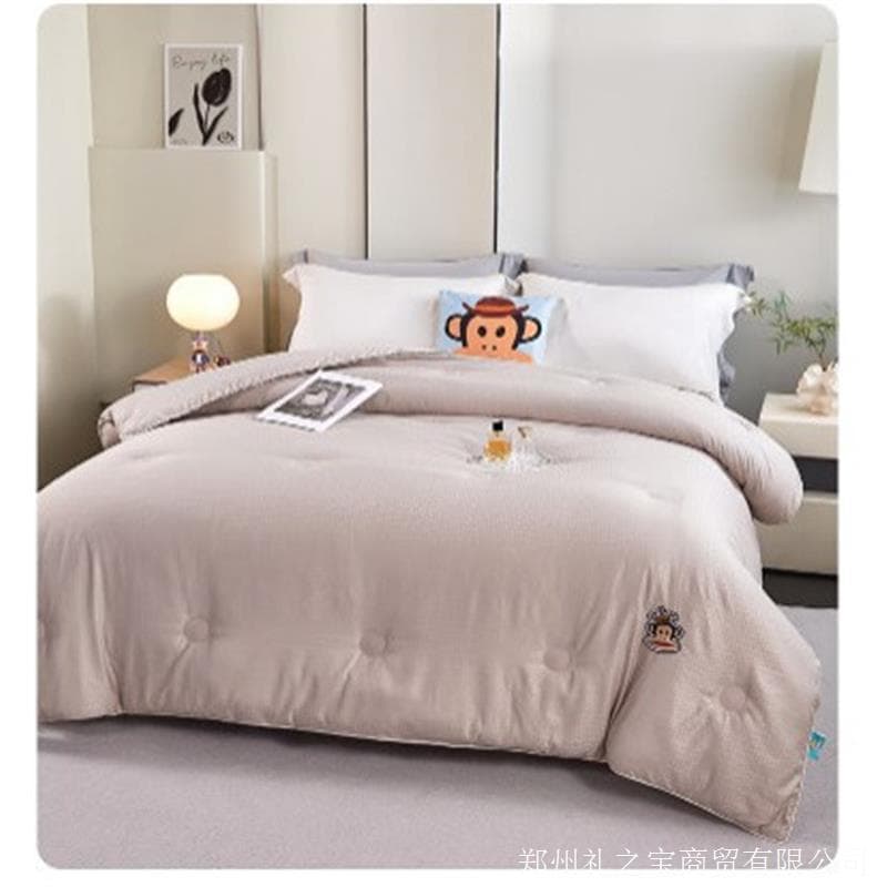 Paul Frank Big Mouth Monkey new embroidered silk 3D quilt, light khaki, PFFCS240427U