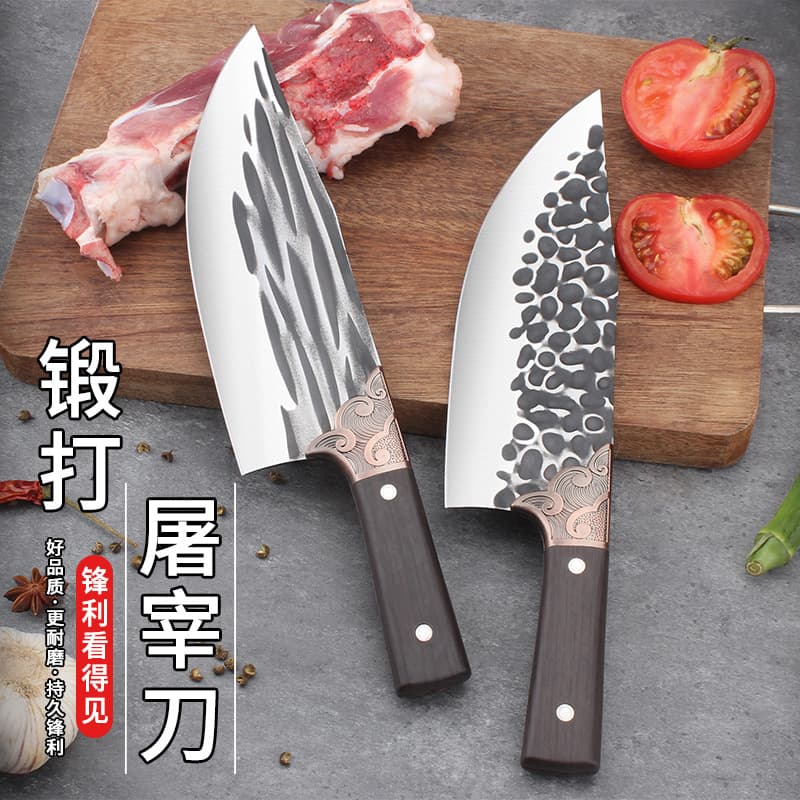 Extended new slaughter knife, hand-forged meat cleaver, market meat division knife, household pig slaughter knife, Yangjiang cutlery