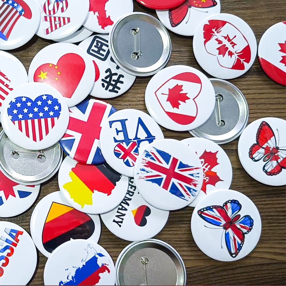 Cross-border United States and Canada flag badges Football World Cup themed tinplate badge celebration party wear