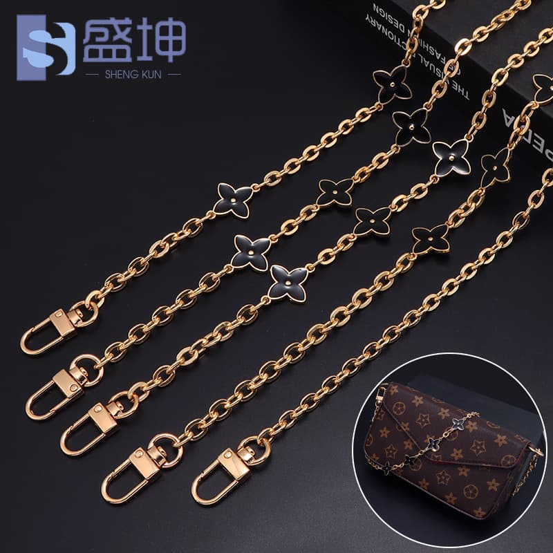 Suitable for mahjong bag chain accessories, three-in-one underarm bag strap, single shoulder crossbody strap, modified four-leaf clover bag chain