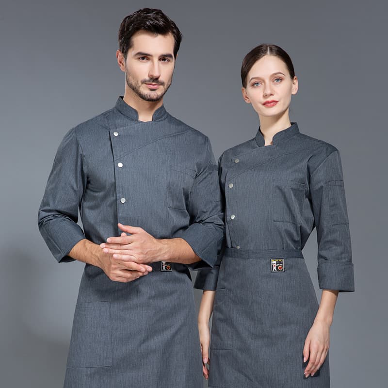 Chef Coat Men's Autumn Winter Long Sleeve Kitchen Uniform Plus Size Kitchen Canteen Women's Baking Clothing Western Chef Workwear