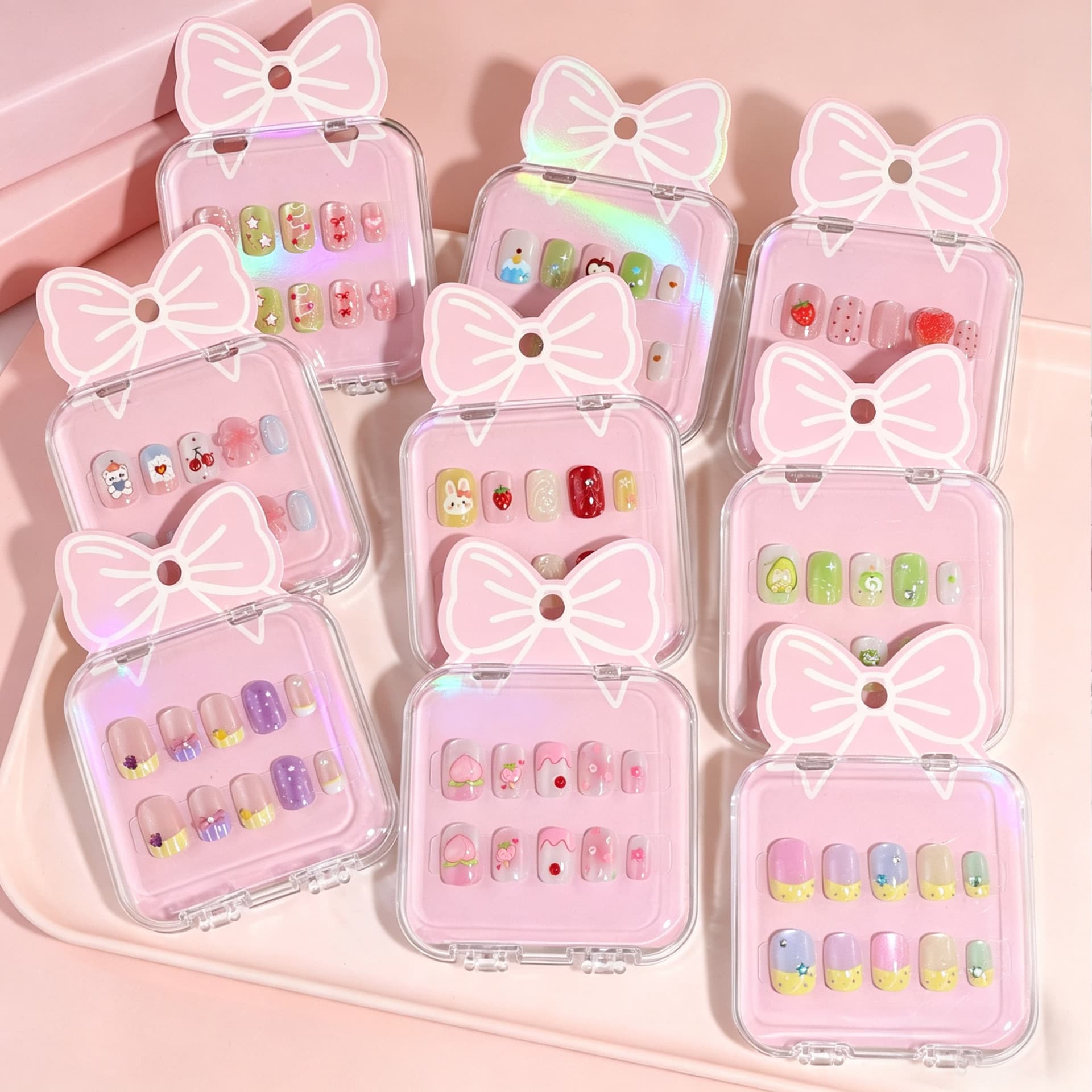 New Cross-Border 13 Styles DIY Kids Wearable Cat Eye Removable Nail Art Stickers Cute Children Nails