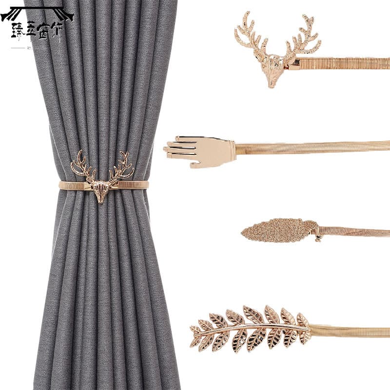 Factory Supply New Nordic Style Metal Spring Tiebacks - Curtain Tie Decorative Accessories with Elastic Curtain Clasps