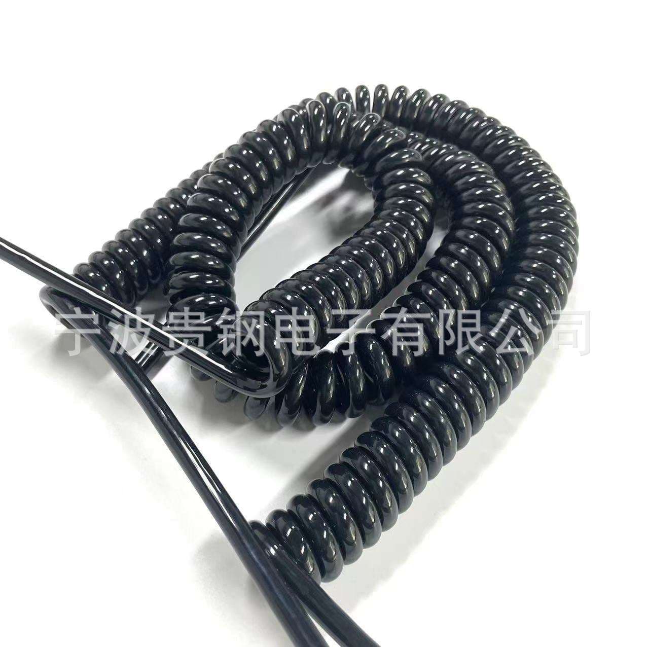Supply of national standard pure brass TPU spring coil spiral line slingshot line retractable line power cord wire reel