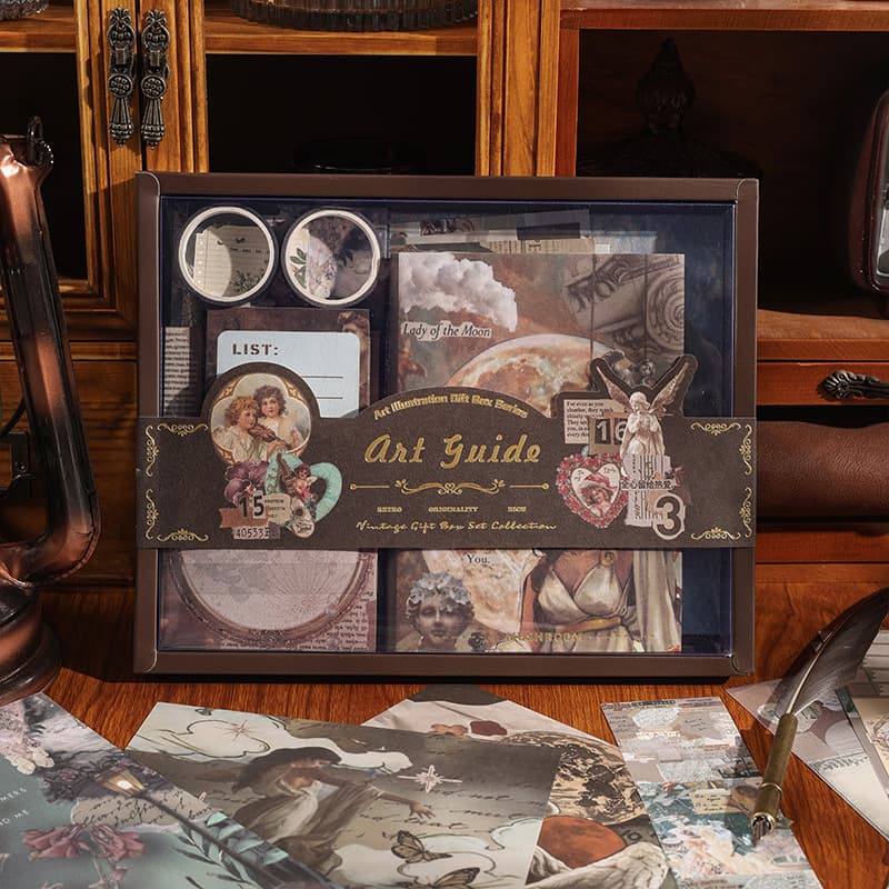 Cross-border English Vintage Scrapbook Gift Set, Scrapbooking Album and Learning Supplies