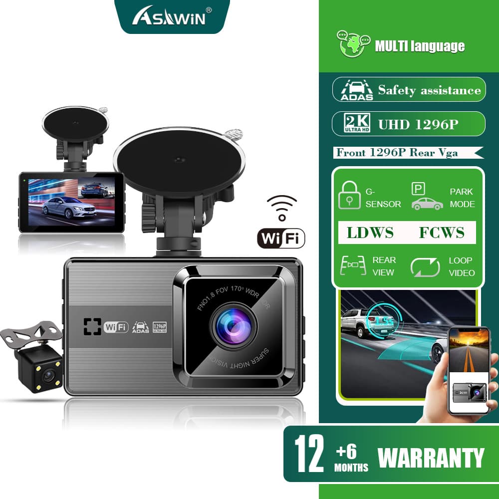 A12 Wifi Adas Dash Camera Front Rear Recording High Definition Car Recorder 2k Factory Direct Sales