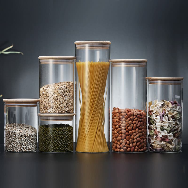 Wholesale Glass Seal Jar Straight Tea Canister Dry Fruit Snack Storage Glass Bottle Candy Storage Jar Kitchen