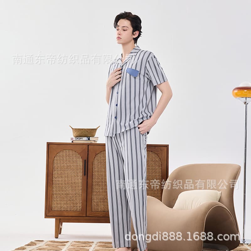 【Discontinued Size Clearance】Cool Modal Cotton Spring/Summer Couple Pajamas Women's Summer Sleepwear Men's Homewear