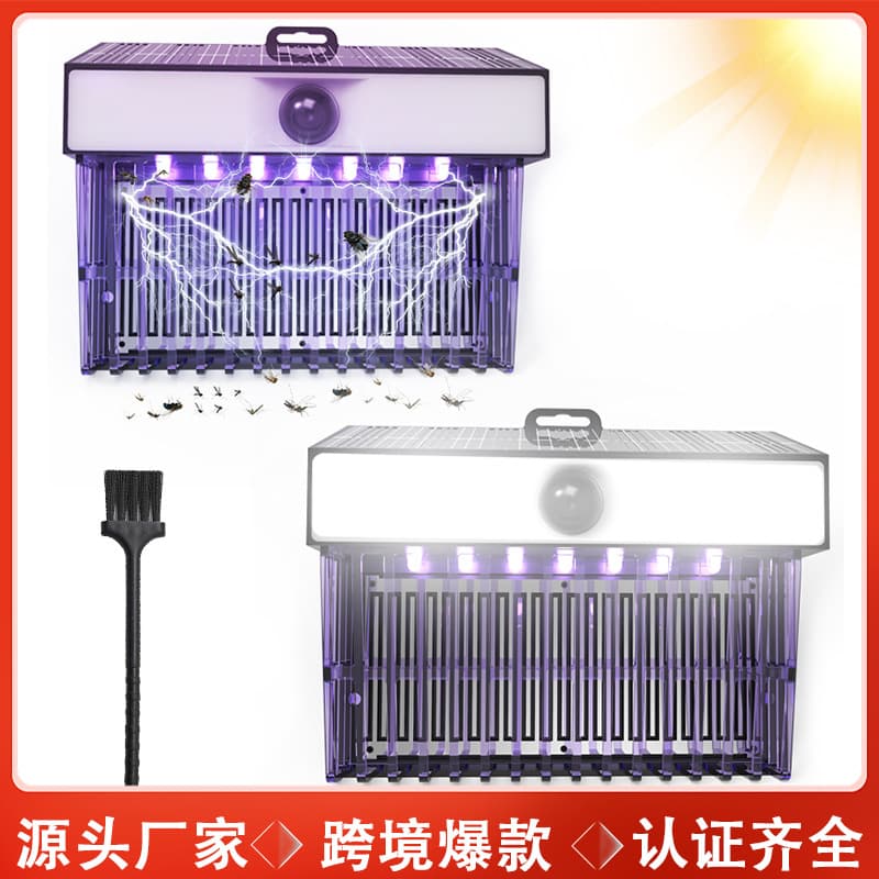 New cross-border electric mosquito killer, courtyard lighting wall-mounted sensor fly killer, outdoor solar mosquito killer.