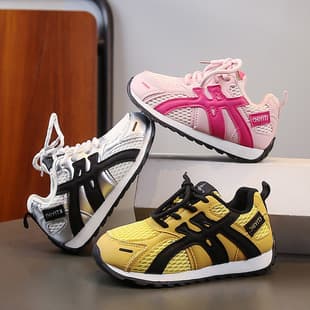 Girls Shoes 2026 New Spring Children Mesh Soft Sole Sports Shoes Girls Running Lightweight Princess Agne Plate Shoes