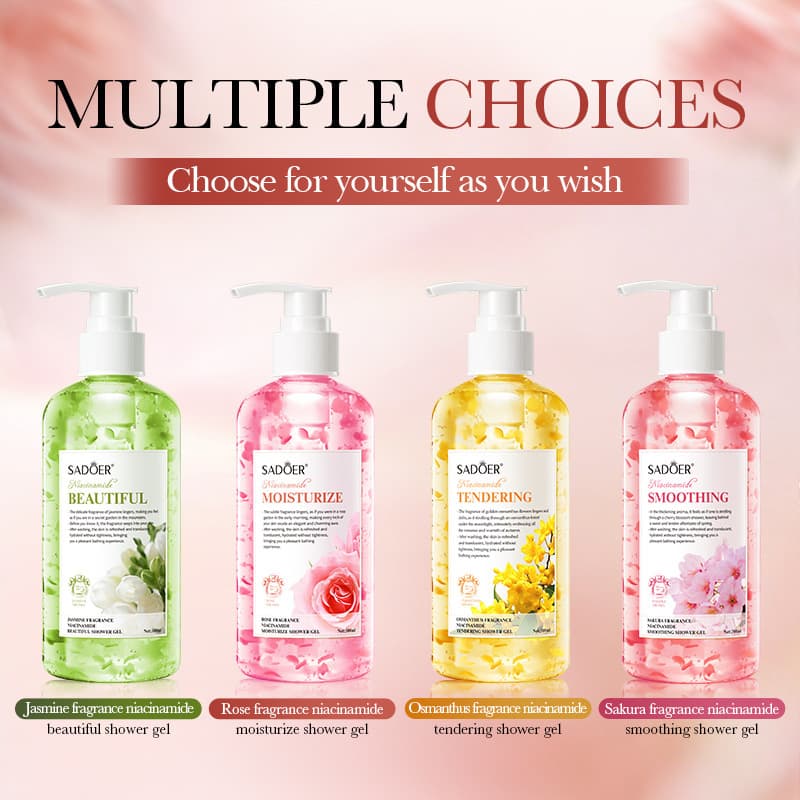 SADOER Rose Fragrance Niacinamide Moisturizing Body Wash for Cleansing with Long-Lasting Scent (Foreign Language Edition) 300ml