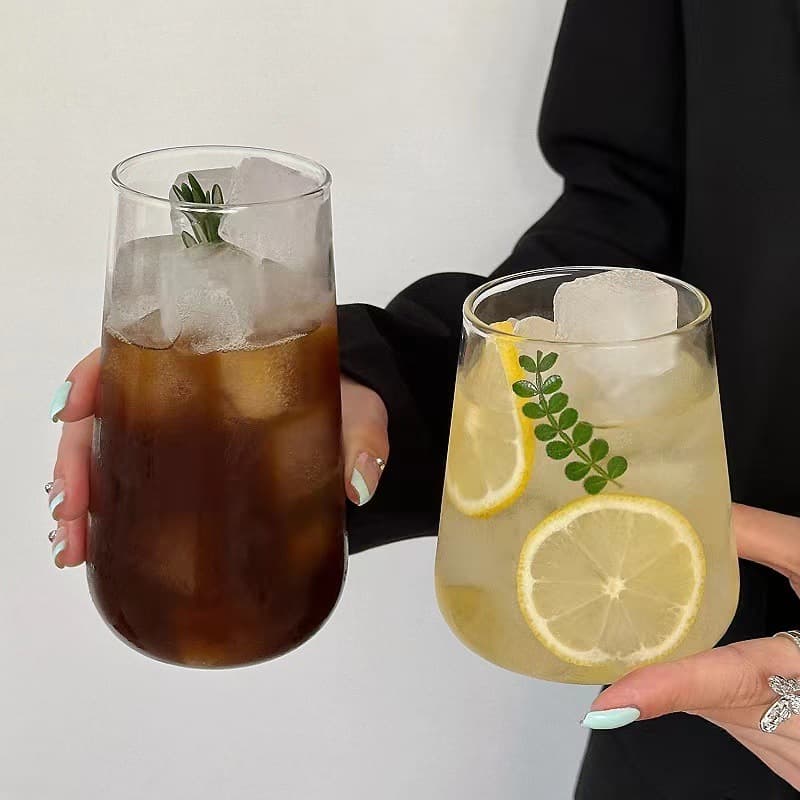 Water Cup American Glass Cup Ins Style Drink Cup Mount Fuji Cup Iced Drink Cup Home Cup Japanese Latte Coffee