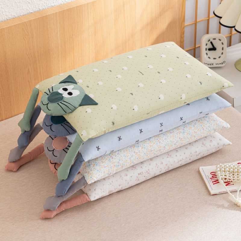 2025 New Soft Comfortable Breathable Double-Layer Buckwheat Neck Support Pillow, Cute Cartoon Craft Style Hug Pillow Core