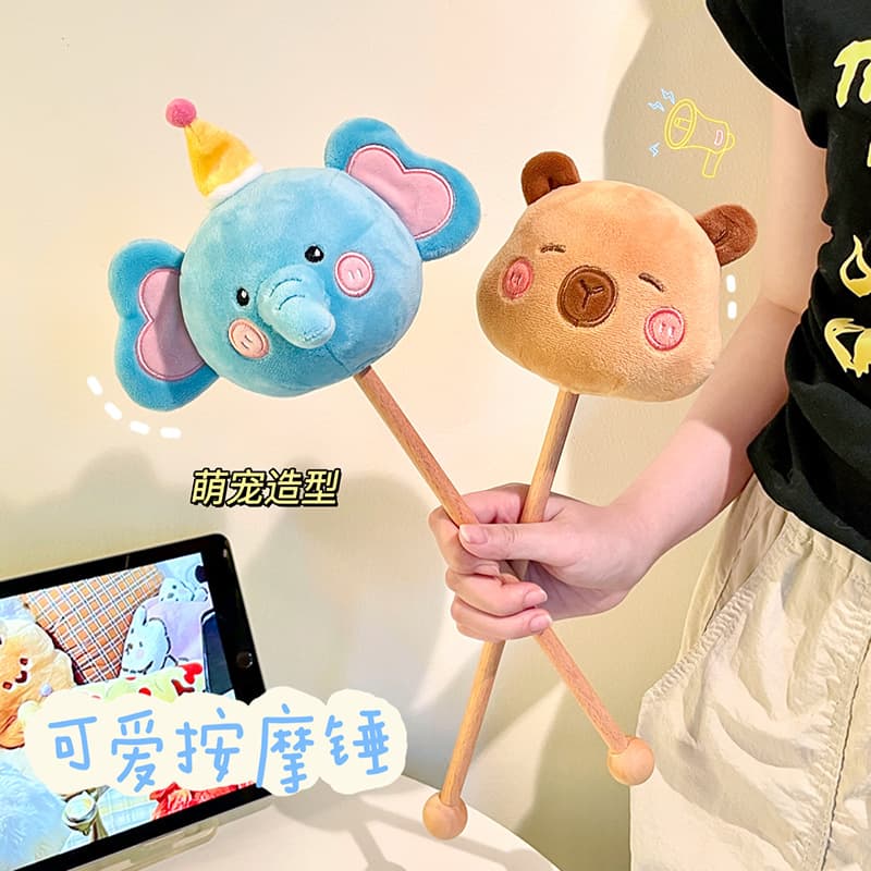 Massage Hammer Tapping Hammer Stick Cartoon Cute Plush Small Hammer Neck Shoulder Meridian Leg Handheld Back Beater Wholesale
