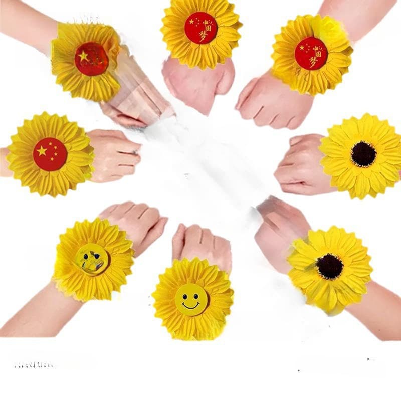 Sunflower wrist corsage sunflower dance props choir performance children's sports meet entrance creative atmosphere bracelet
