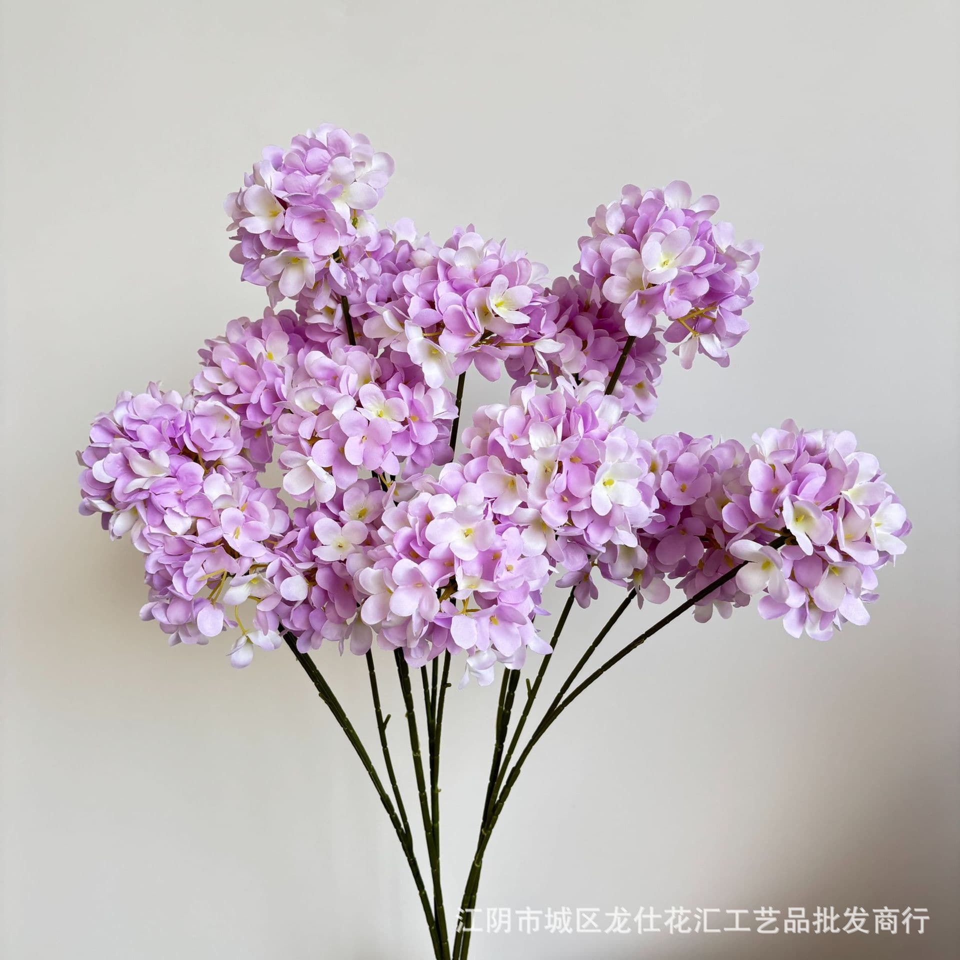 Cross-border 3-head small hydrangea wooden hydrangea wedding store window scenery dining table salon birthday ornaments decoration props