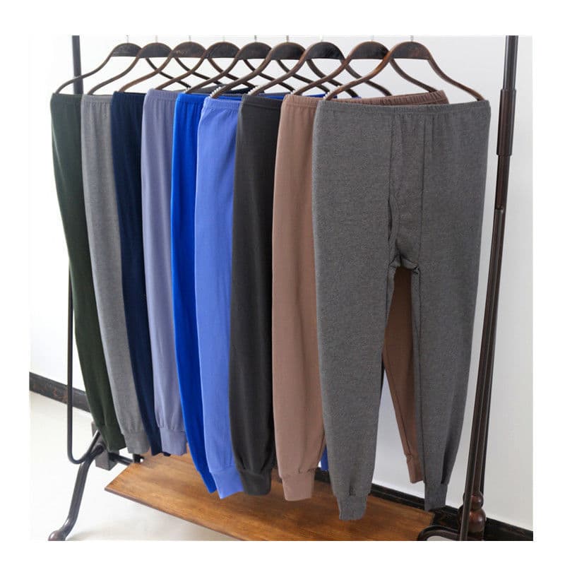 Clearance Sale Cotton-Polyester Thermal Pants for Men Factory Surplus Fabric Processing at a Loss Middle-Aged and Elderly Men's Base Layer Long Johns