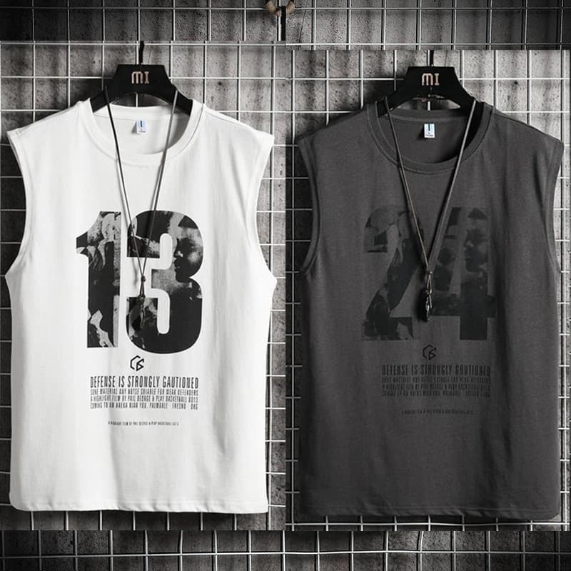 New 2025 Men's Sleeveless T-Shirt Vest Basketball Sportwear Casual Number 24 Jersey Tank Top from Mainland China