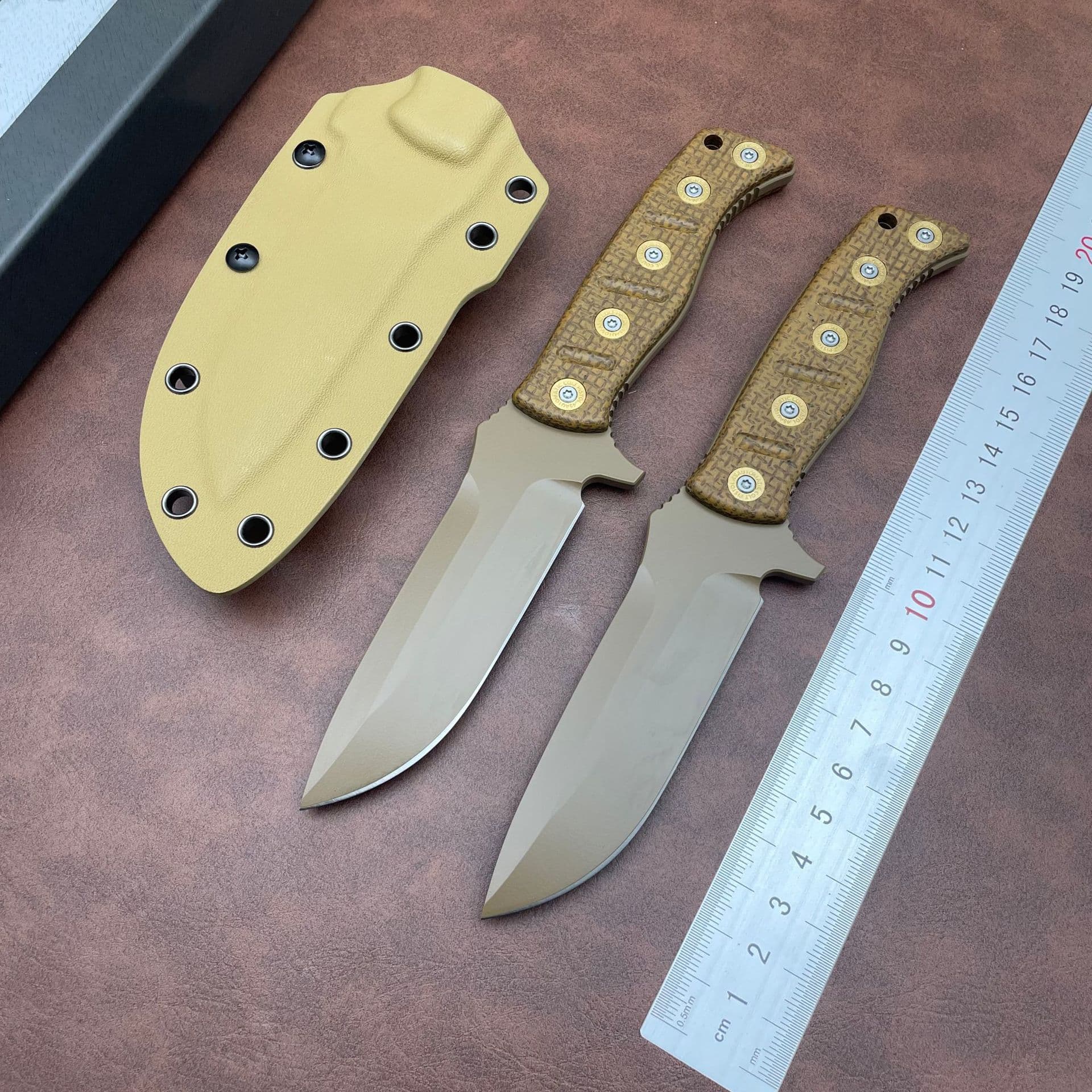 Cross-border new butterfly 375 small straight knife outdoor camping tool knife camping multi-functional sharp portable knife