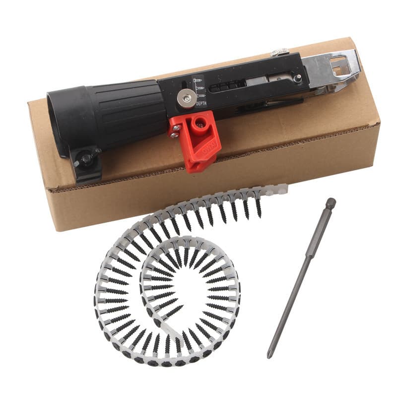 Automatic Screwdriver Chain-fed Screw Nail Gun Head Woodworking Drywall Bit Chain Nail Gun Head with 50 Nails
