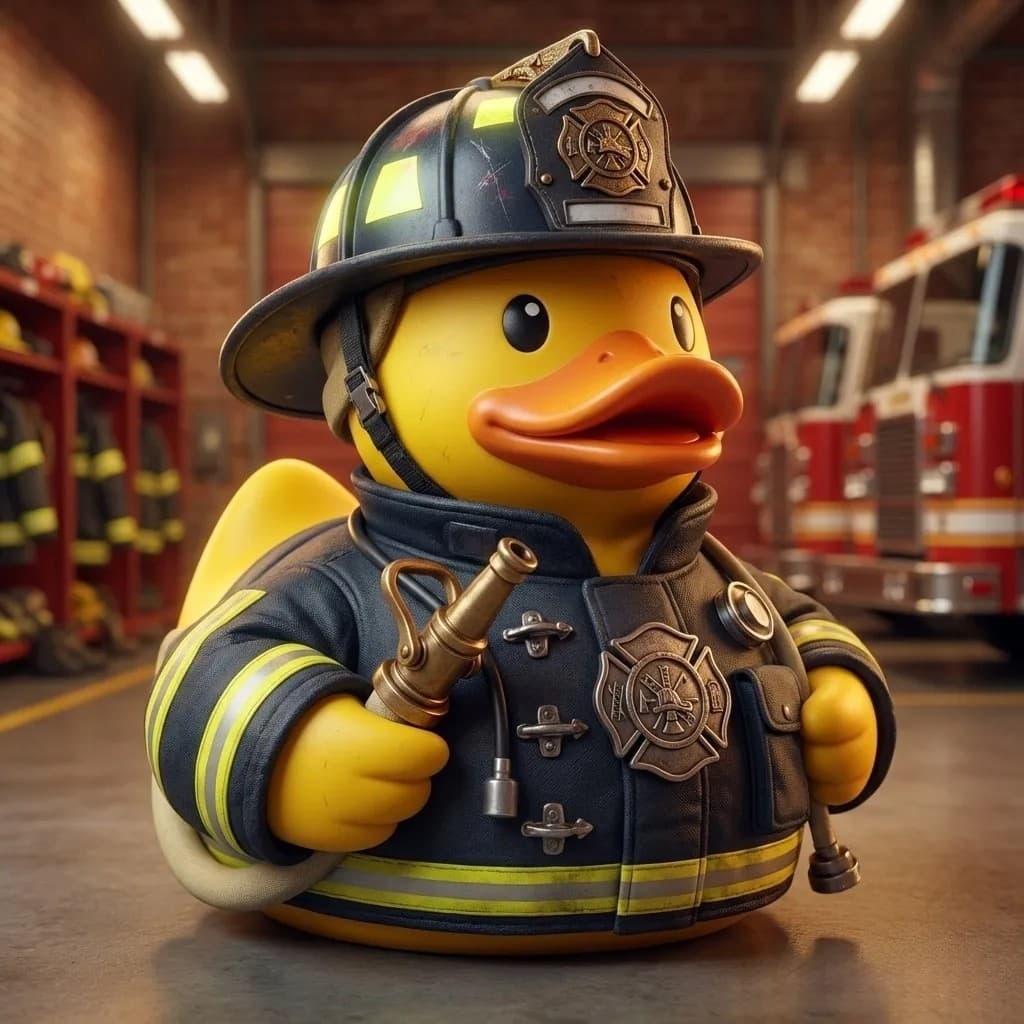 The 1736 Firefighter Duck Figurine