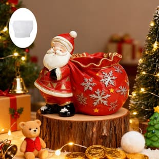 Christmas Santa Claus Storage Cup Mold DIY Epoxy Resin Storage Cup Flower Pot Ornament Silicone Mold