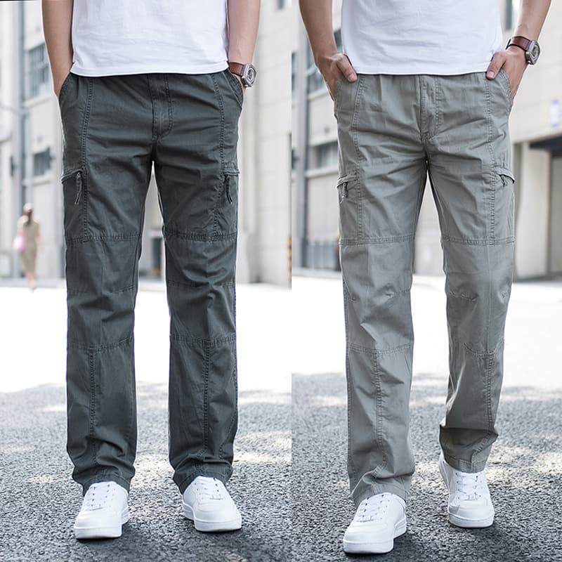 Men's Cargo Pants Spring Straight Loose Fit Plus Size Sports Durable Work Casual Outdoor Pants