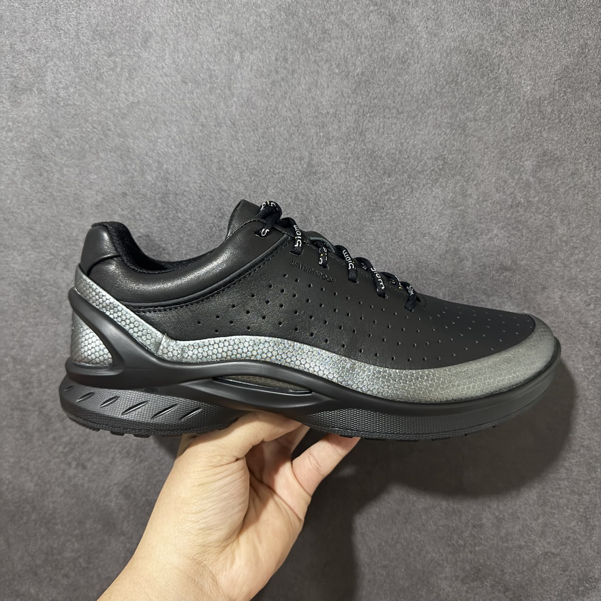 High-Quality Biomc 25th Anniversary Casual Shoes for Men, Black Leather Outdoor Walking Shoes, Summer Mesh Business Commuter Shoes
