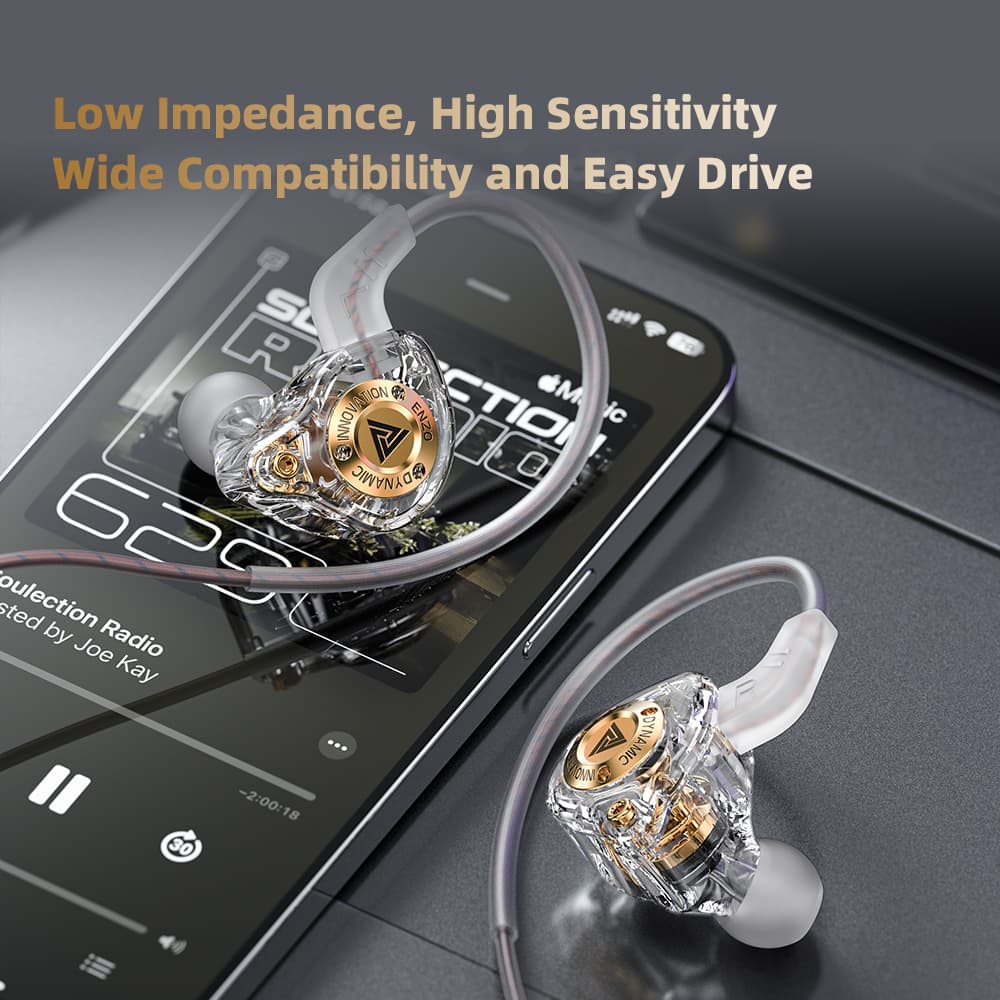 QKZ ENZO In-Ear Dynamic Driver Earphone HiFi Sound Quality Heavy Bass Wired Earphone with Remote Control Wholesale
