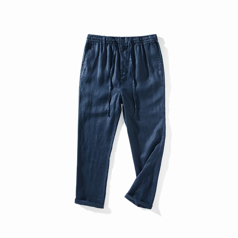 Loose Linen Pants Thin Breathable Linen Casual Pants Elastic Waist Long Pants 060