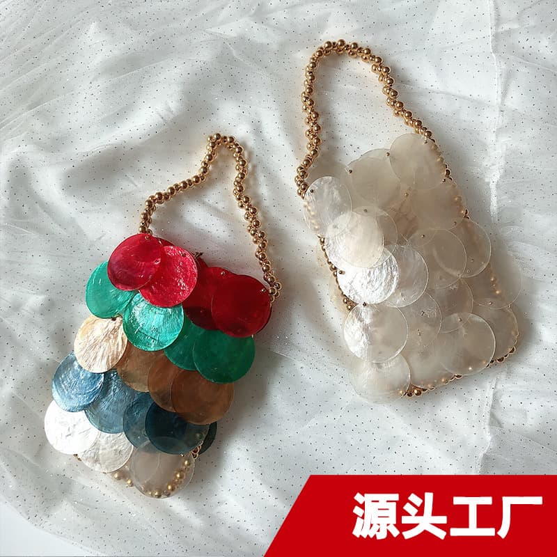Handmade Fairy Shrimp Chip Bag Shell Sequin Phone Bag New Women's Handbag Shell Bag from Source Factory