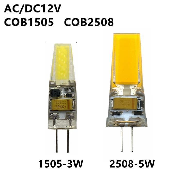 AC/DC 12V G4 COB 1505 2508 3W 5W LED Bulb Plug-in Light Beads Replacement for Halogen Crystal Lamp Super Bright