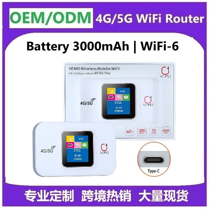 VEMO E5783 LTE 4G Wireless Router with SIM Card Insertion for Portable 4G WiFi