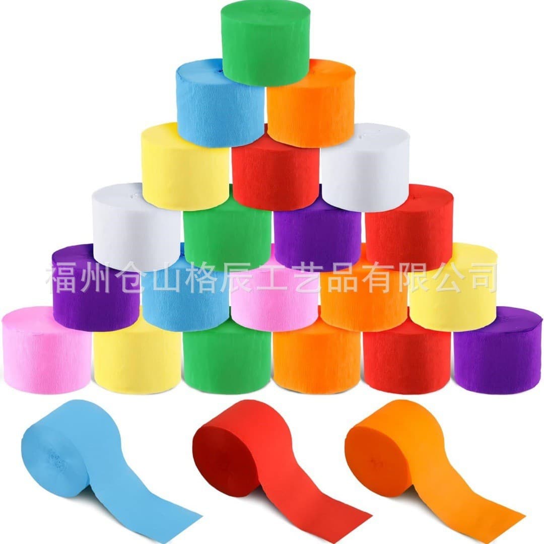 Amazon crepe paper streamer colored crepe paper roll children's birthday wedding party setup pull flower ribbon decoration
