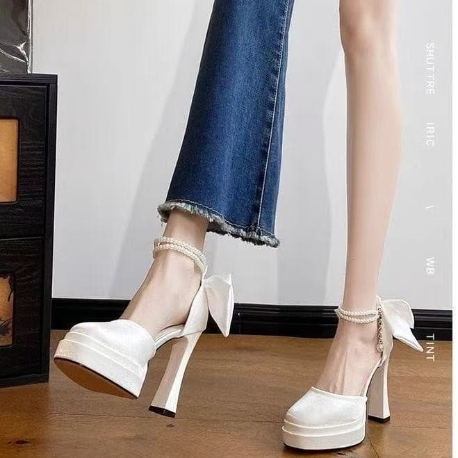 2025 Women's Elegant French Style Single Shoes Autumn New Fashion Single Shoes Gentle Fairy Style High Heels