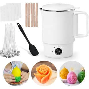 Electric Wax Melter with Spout, Non-Stick Wax Melting Kit for Candle Making, Soap Wax Melter with Wick Centering Device