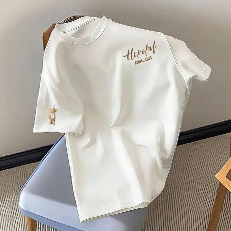 Letter Print Summer Short Sleeve Stylish Korean Slim Fit Women's Cotton Top Versatile Ins Japanese Street Style