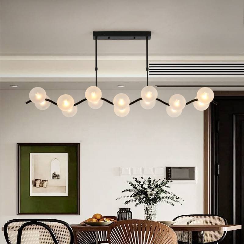 2025 New Model Modern Minimalist Restaurant Pendant Light, Linear Smart Bar Lighting in Cream French Mid-Century Style