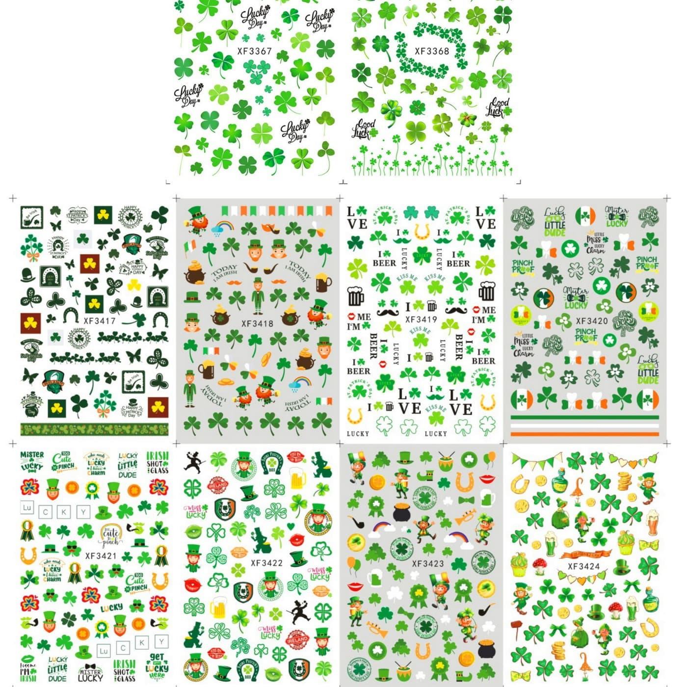 Cross-border Source Nail Stickers St. Patrick's Day Irish Series Set