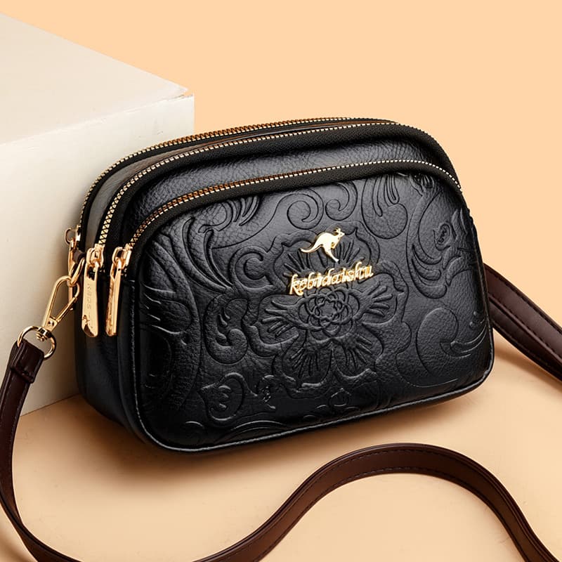 Middle-Aged Mom's Multi-Compartment Soft Leather Women's Bag 2026 New Model Single Shoulder Crossbody Bag with Genuine Leather Texture Casual Small Crossbody Bag